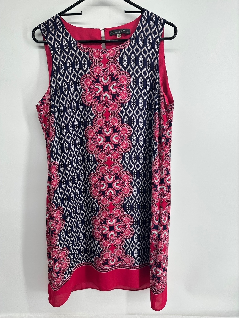 Rose & Olive Women’s Geometric Print Dress – Size 12